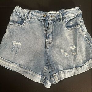 REWASH Distressed Jean Shorts